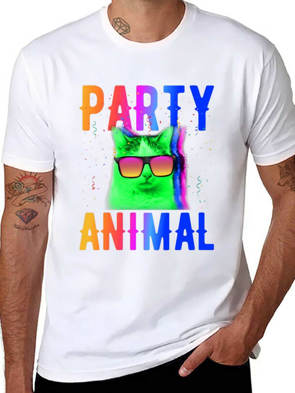 Party Animal Cat T-Shirt - Black