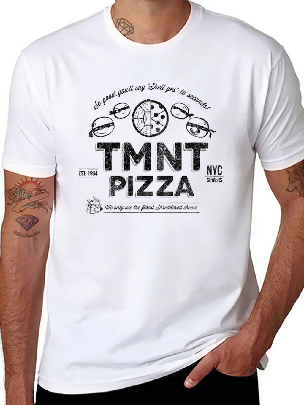 TMNT Pizza Black T-Shirt