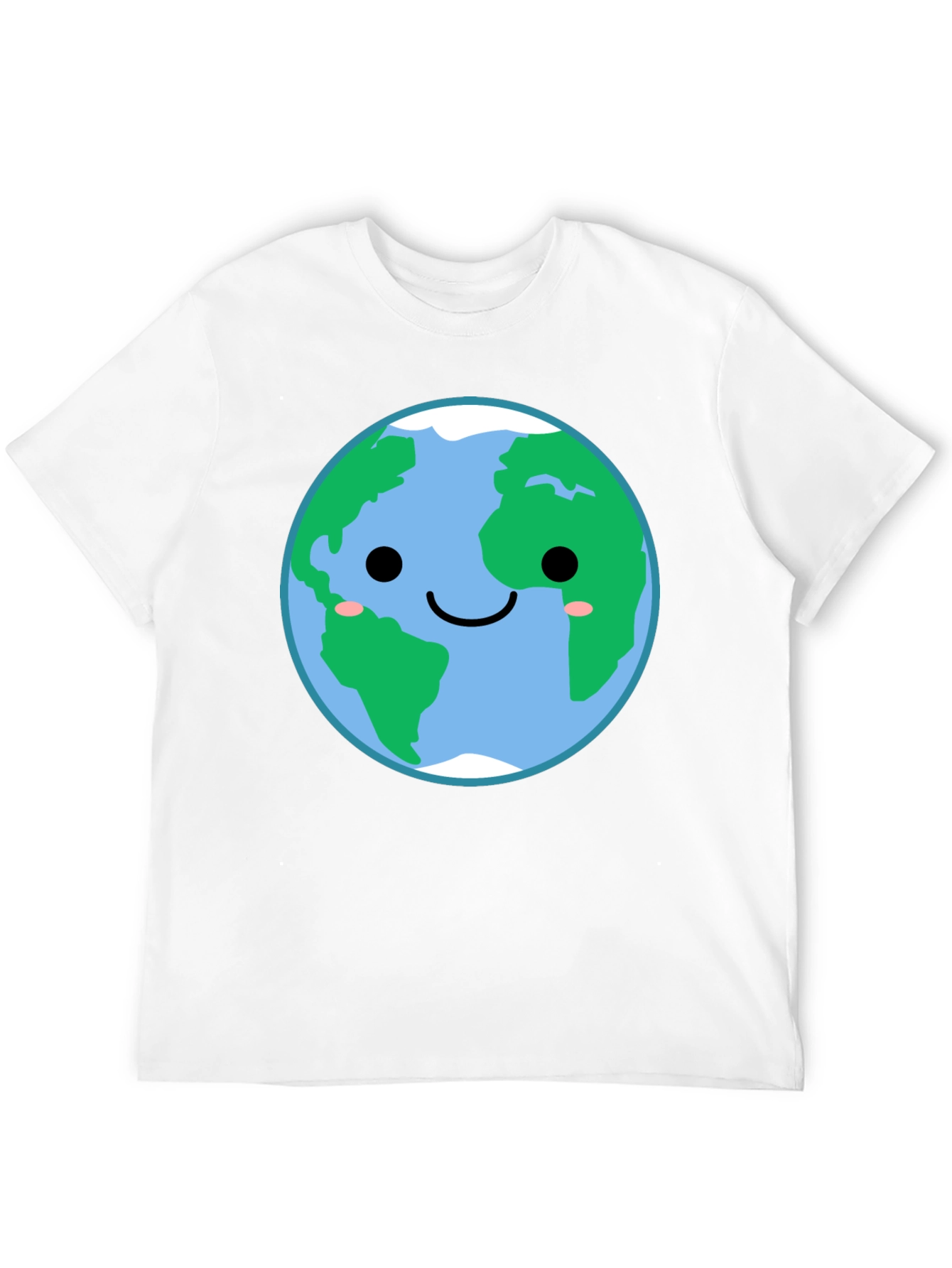 Cute Earth Graphic Tee - Black Crewneck Shirt