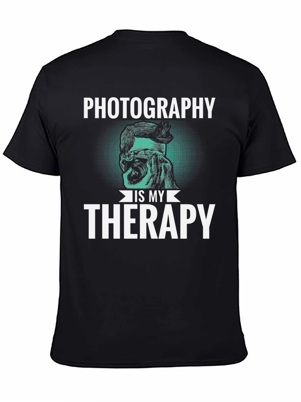 Photography is My Therapy Black T-Shirt