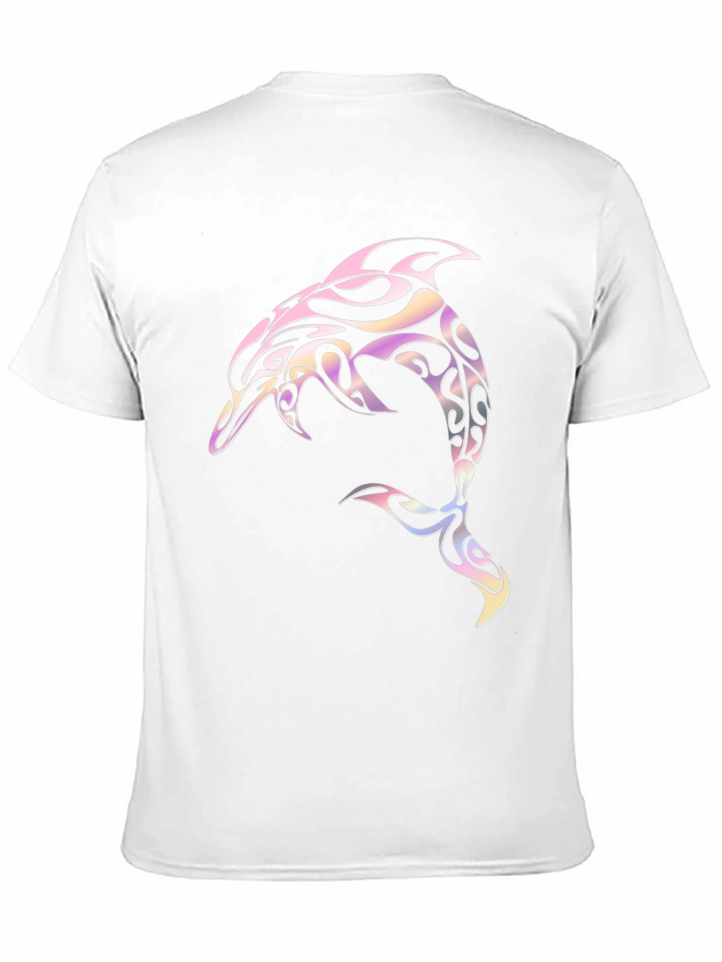 Tribal Dolphin Graphic Tee - Black Cotton Blend