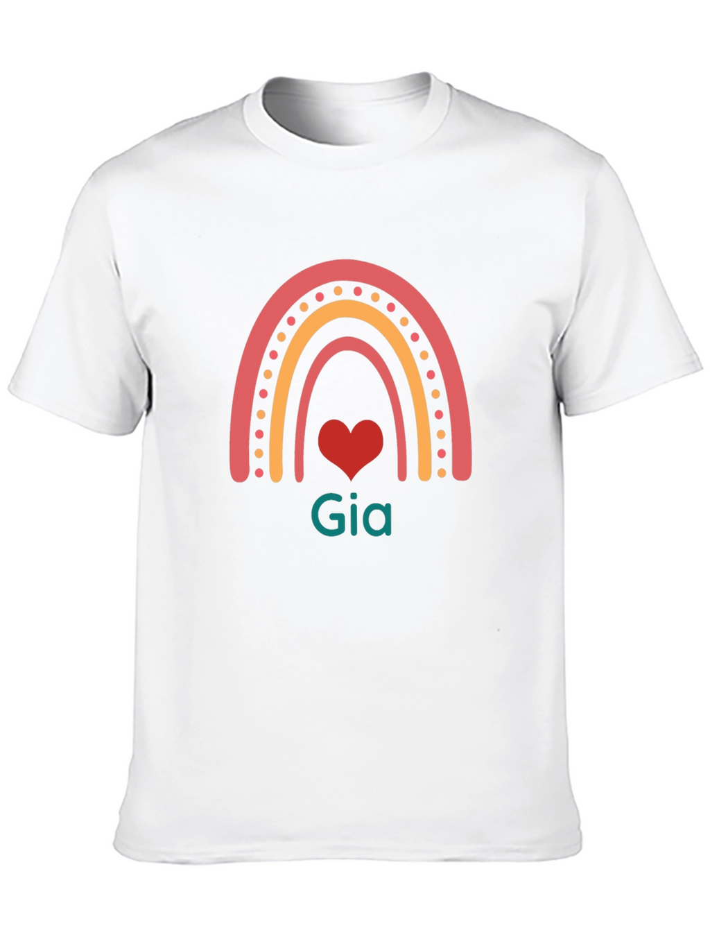 Rainbow Gia Heart T-Shirt - Black
