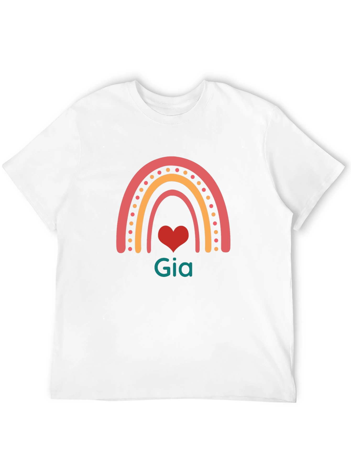 Rainbow Gia Heart T-Shirt - Black
