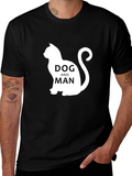 Dog and Man Cat Silhouette T-Shirt
