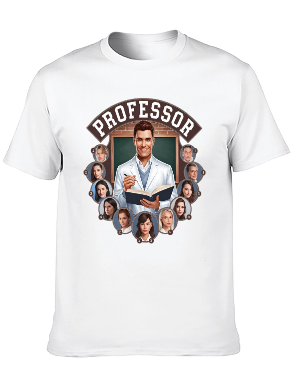 Professor and Students Graphic Tee