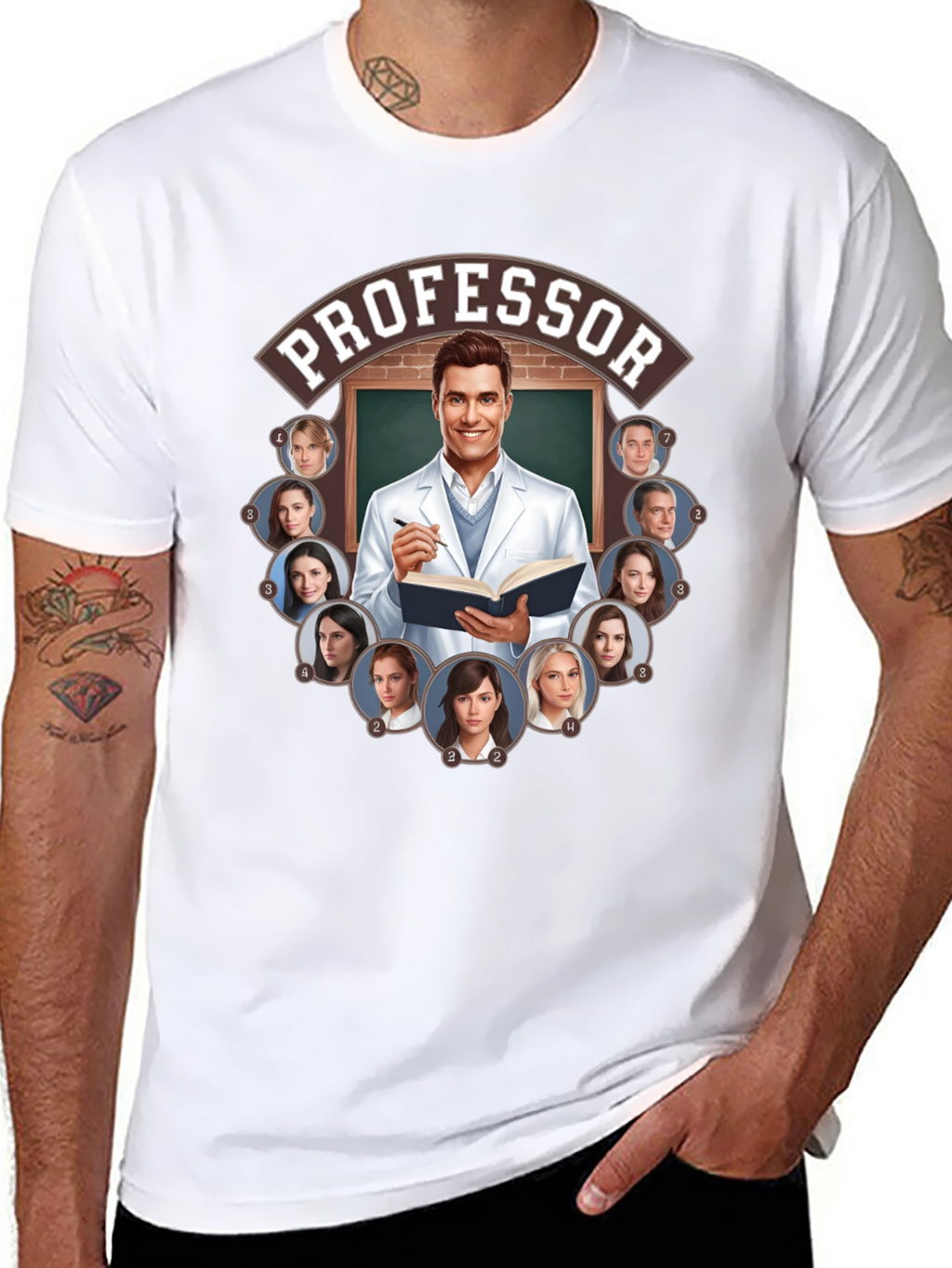 Professor and Students Graphic Tee