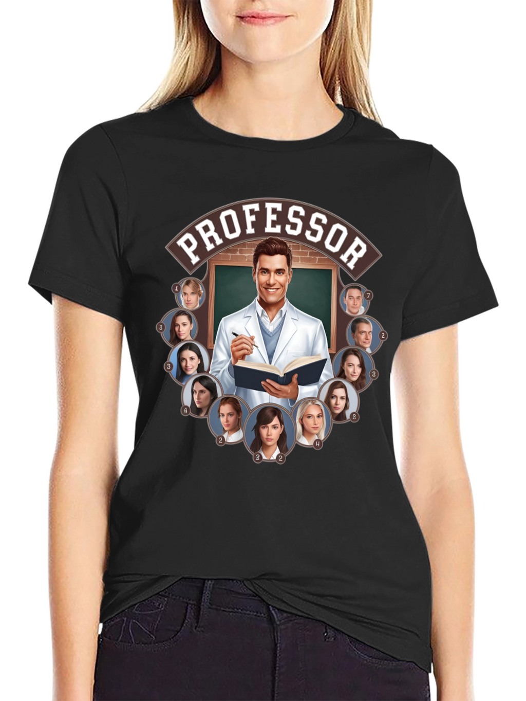 Professor and Students Graphic Tee