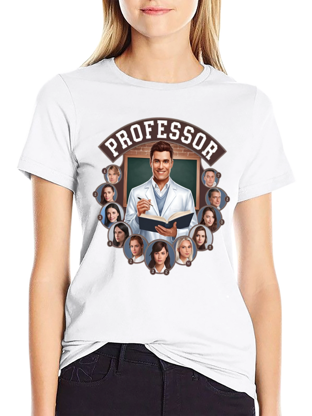 Professor and Students Graphic Tee