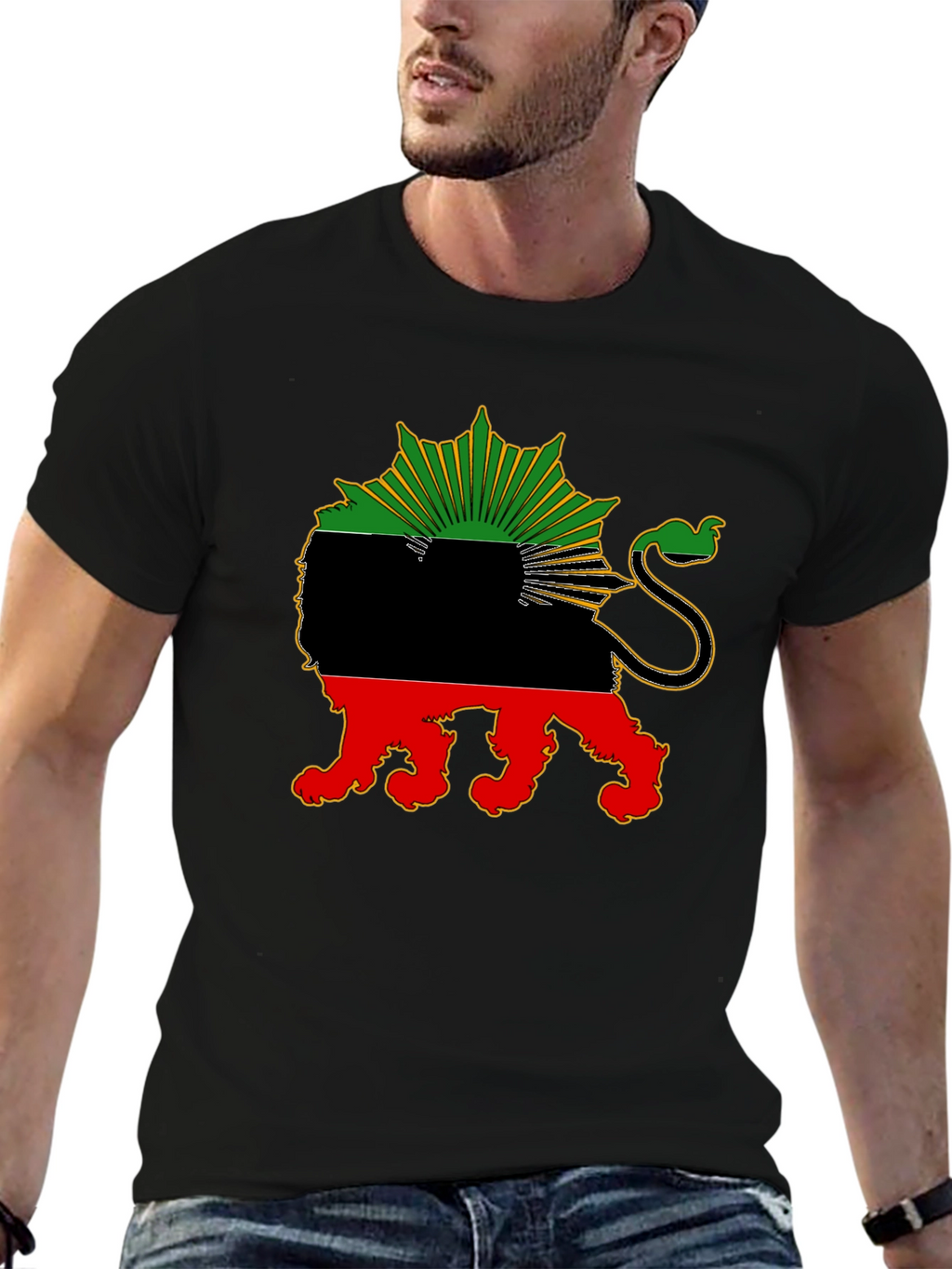 Biafra Lion T-Shirt - Black Pride Tee