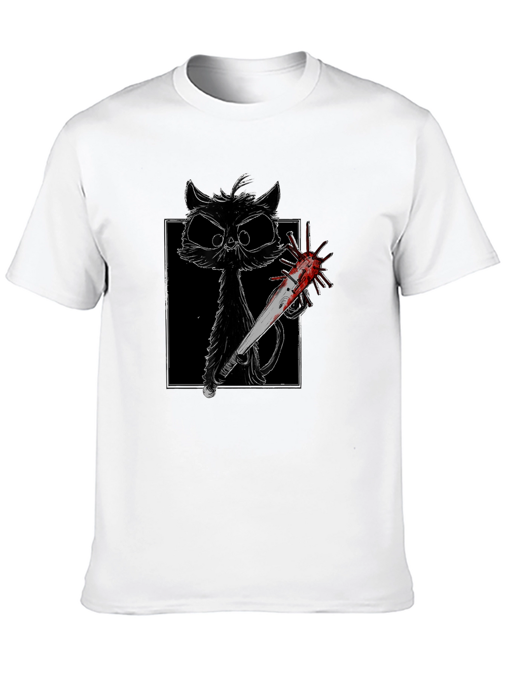 Creepy Cat Baseball Bat T-Shirt