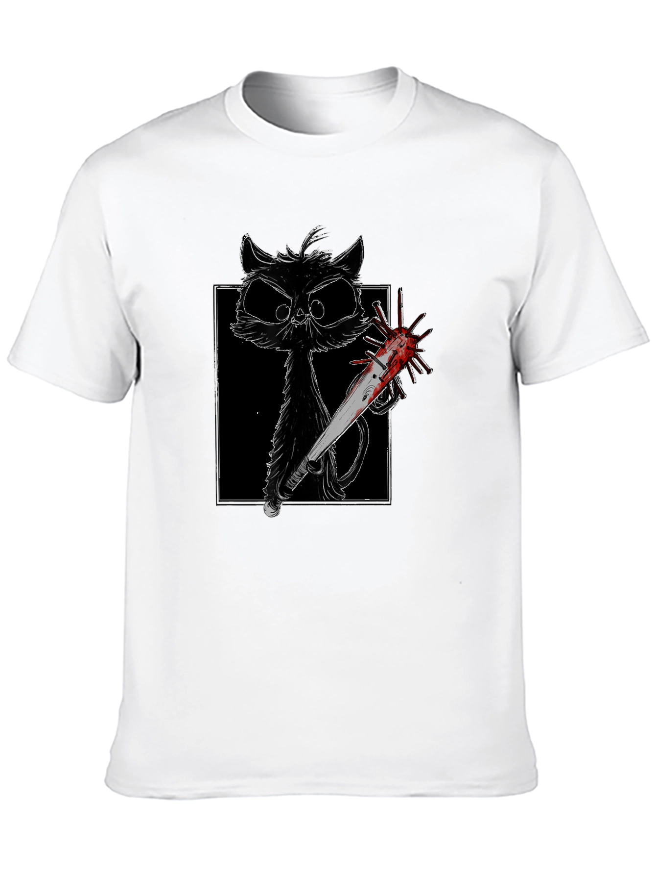 Creepy Cat Baseball Bat T-Shirt