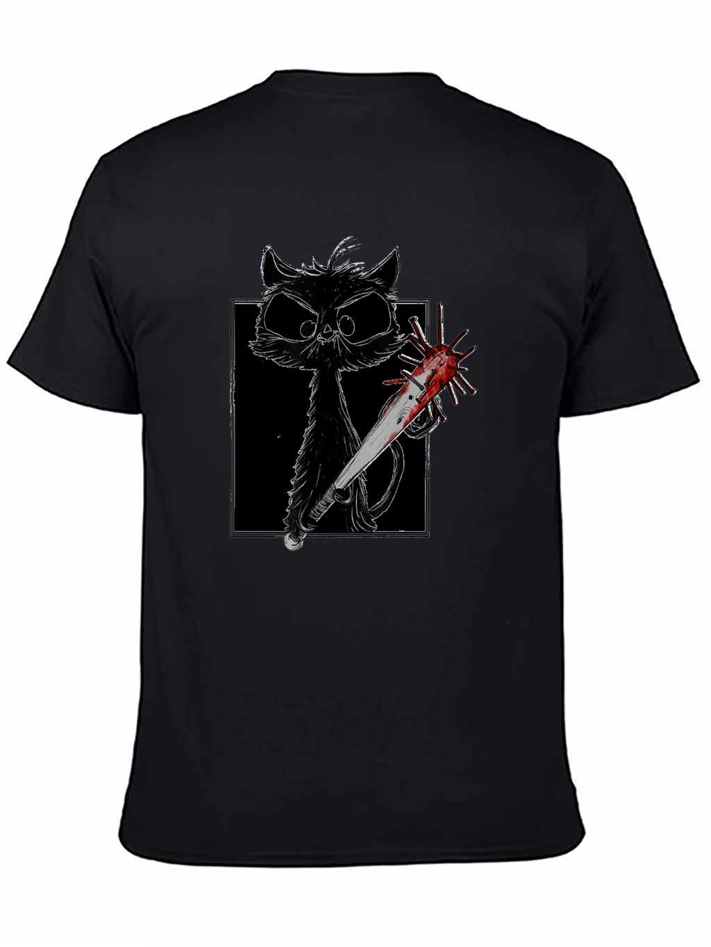 Creepy Cat Baseball Bat T-Shirt
