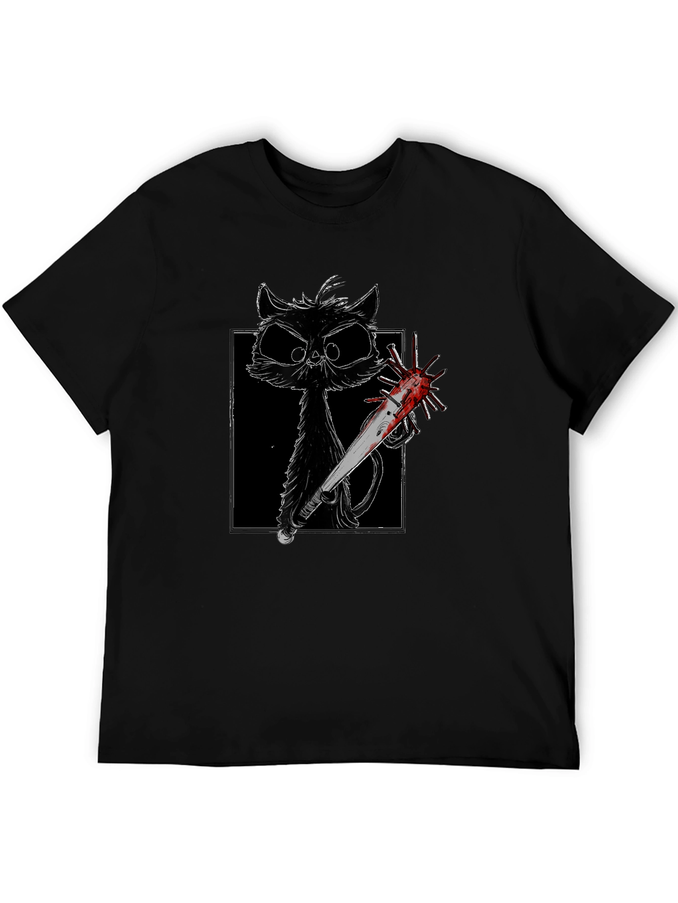 Creepy Cat Baseball Bat T-Shirt