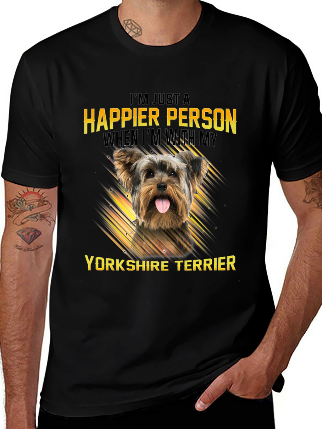Happier Person Yorkshire Terrier Dog T-Shirt