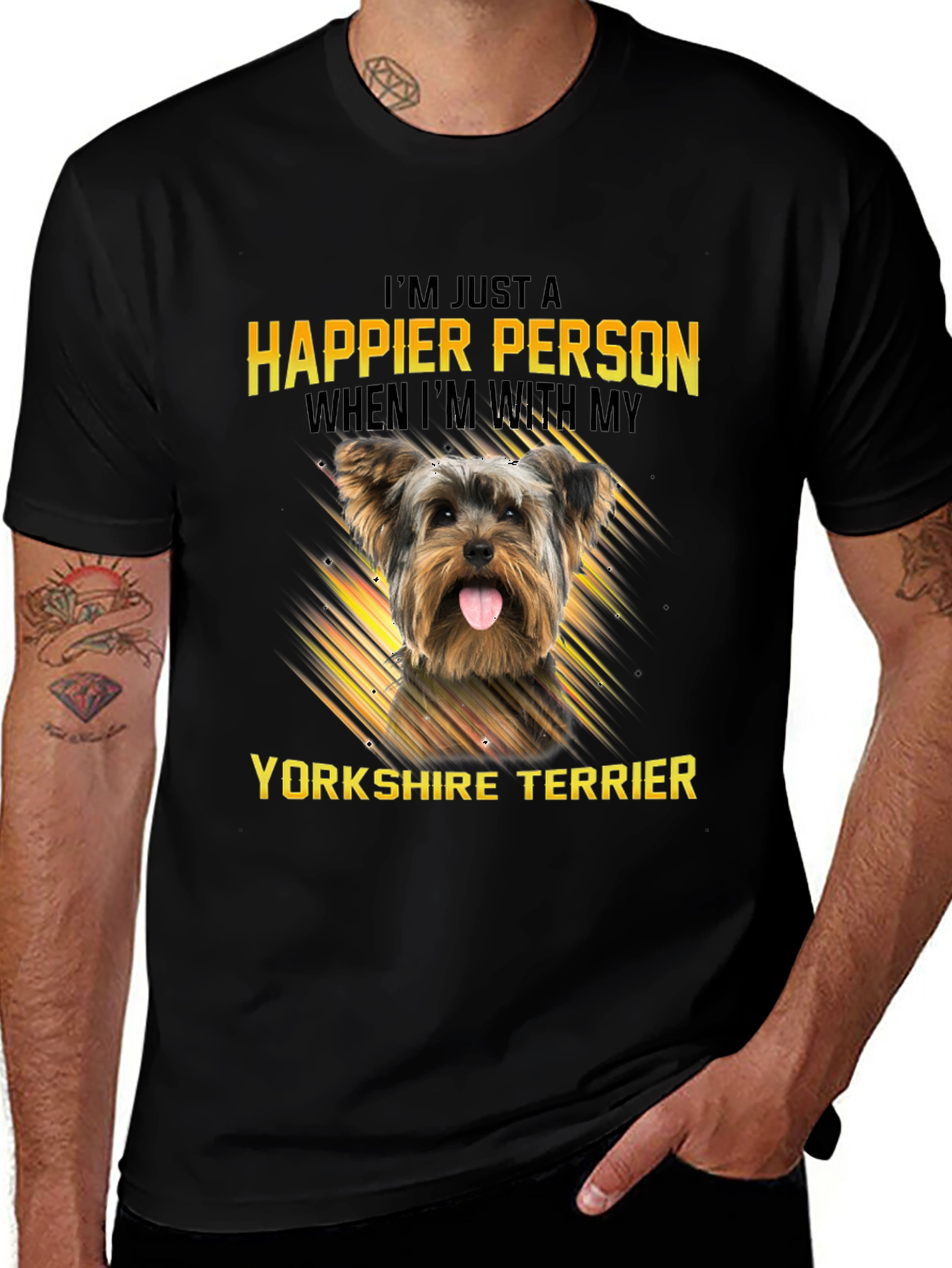 Happier Person Yorkshire Terrier Dog T-Shirt