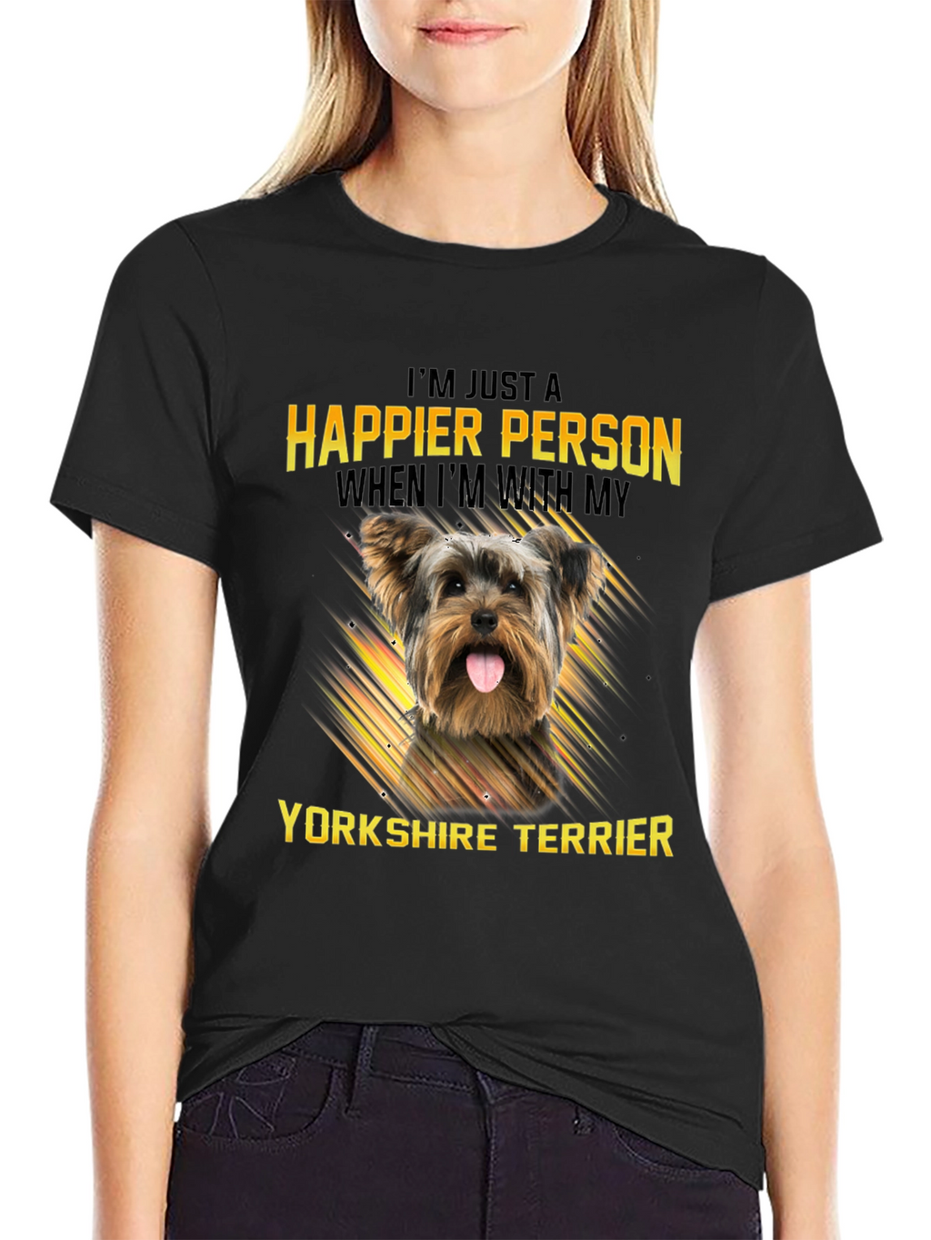 Happier Person Yorkshire Terrier Dog T-Shirt