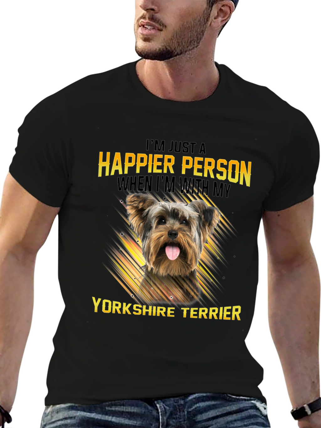 Happier Person Yorkshire Terrier Dog T-Shirt