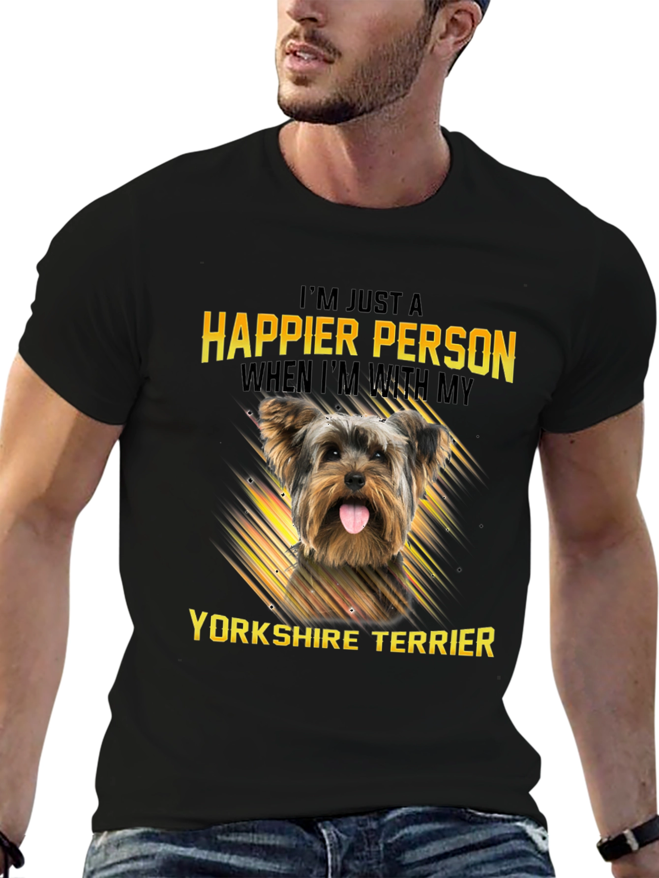 Happier Person Yorkshire Terrier Dog T-Shirt