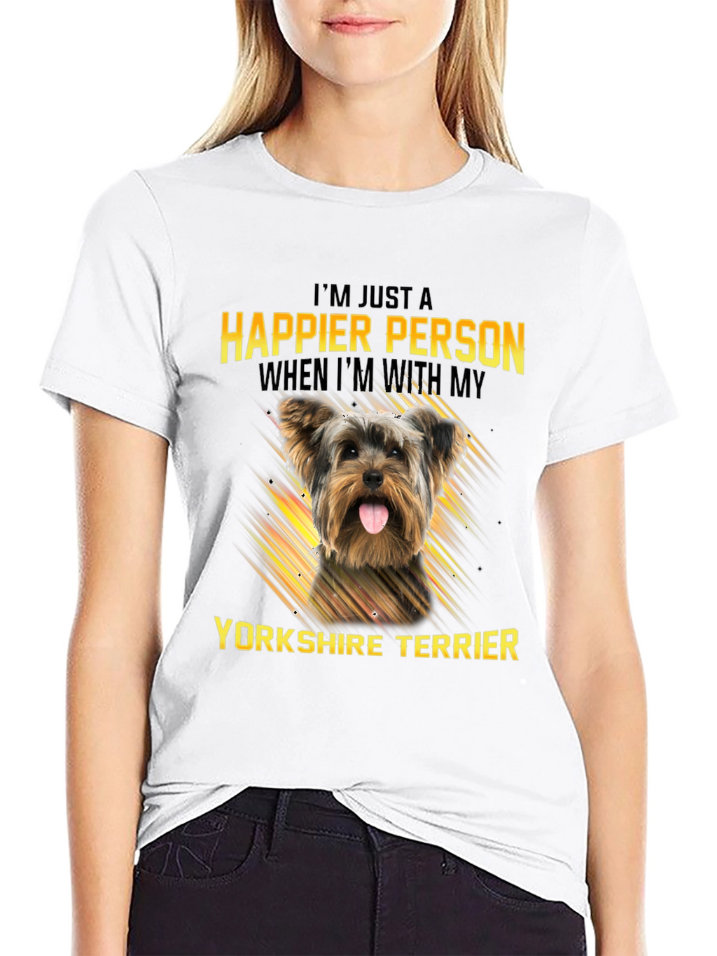 Happier Person Yorkshire Terrier Dog T-Shirt