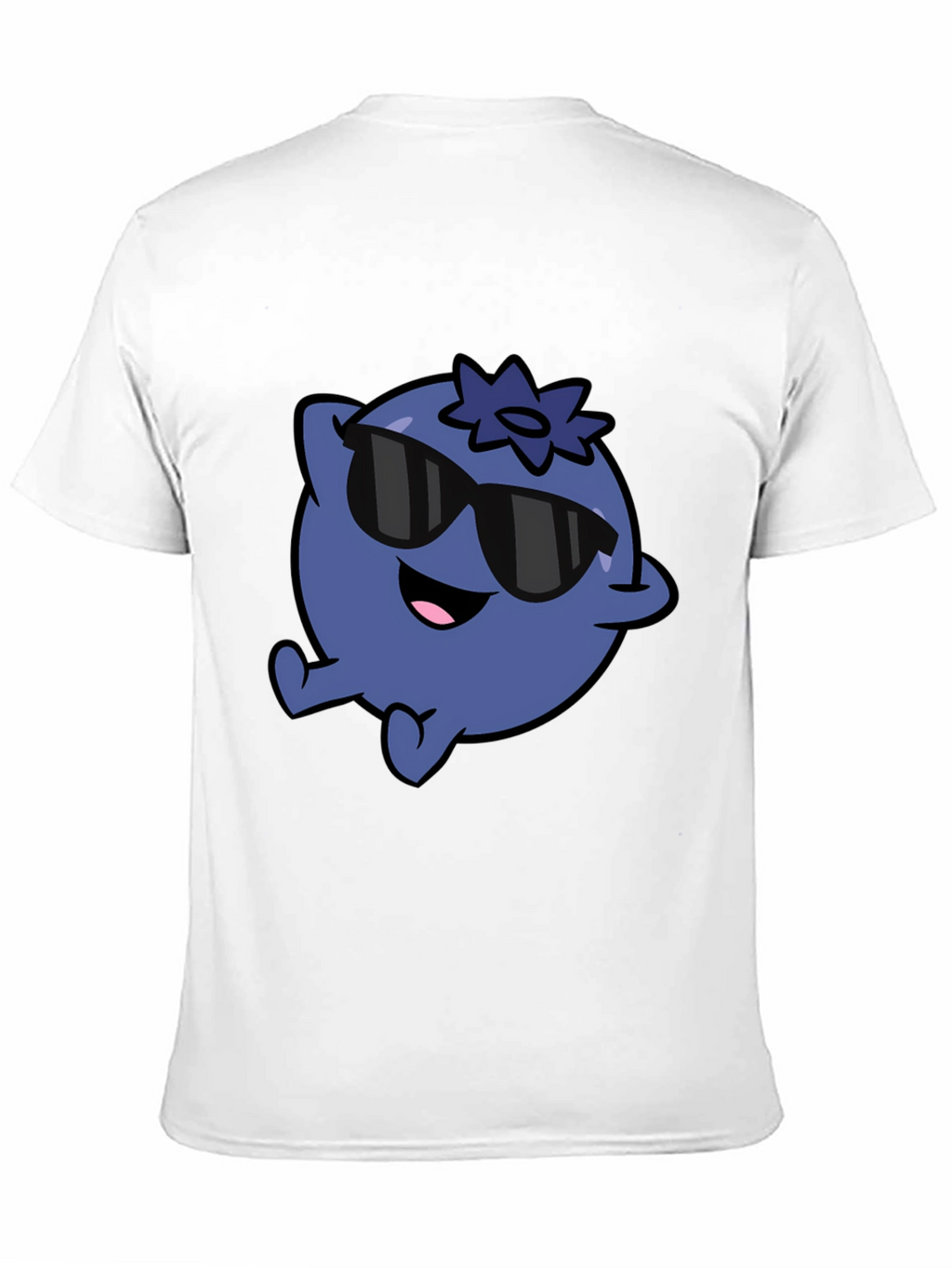 Cool Blueberry Cartoon Graphic Black T-Shirt