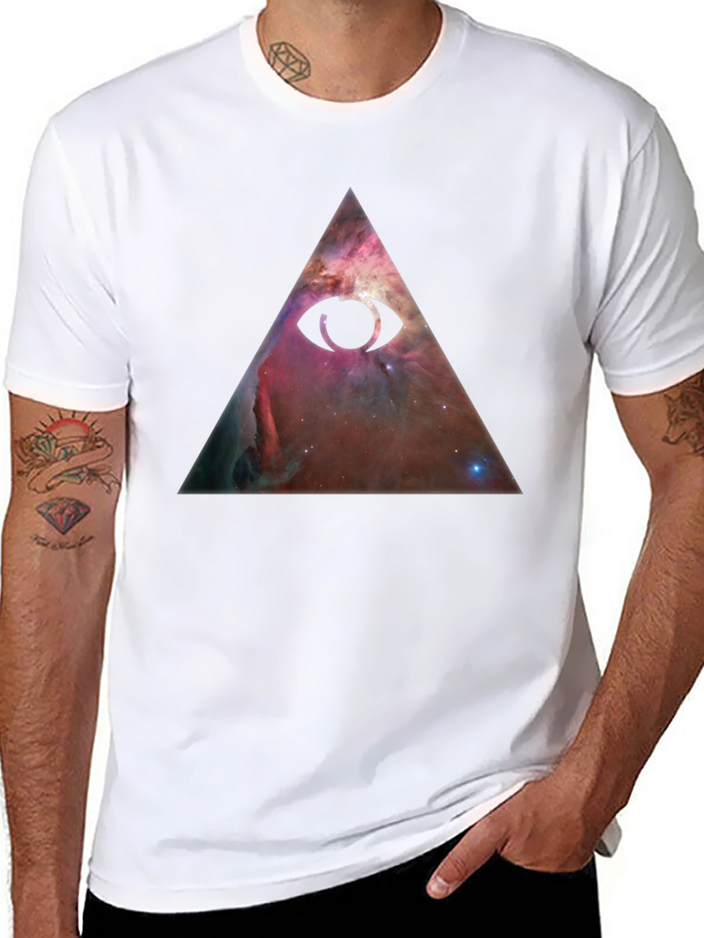 All-Seeing Eye Nebula Graphic Tee - Black Cotton Blend