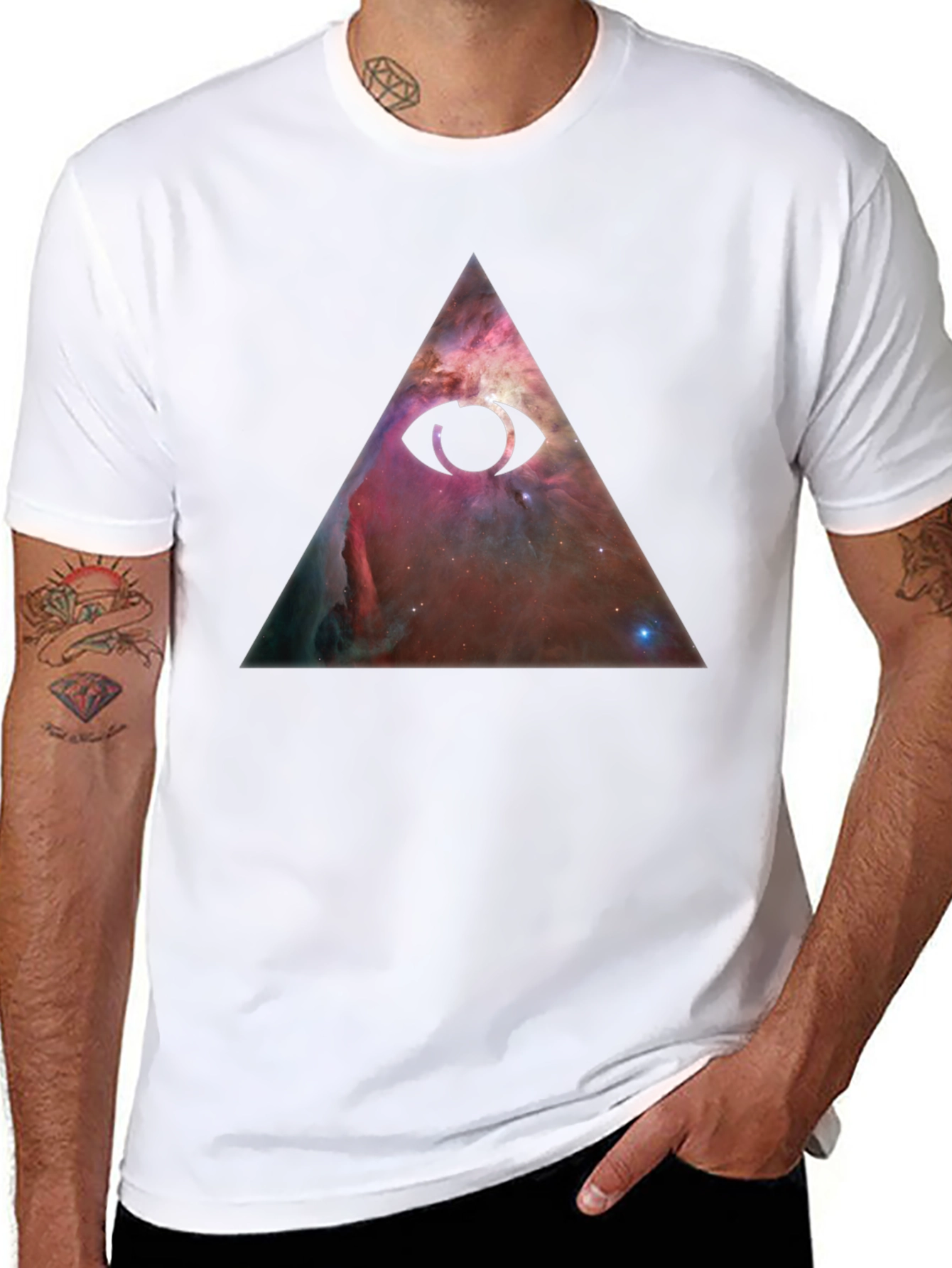 All-Seeing Eye Nebula Graphic Tee - Black Cotton Blend