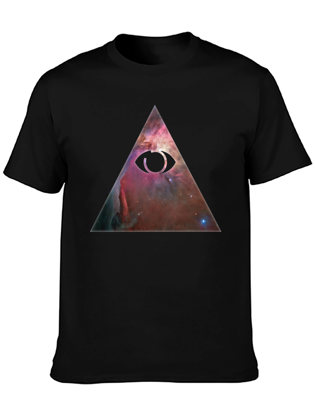 All-Seeing Eye Nebula Graphic Tee - Black Cotton Blend