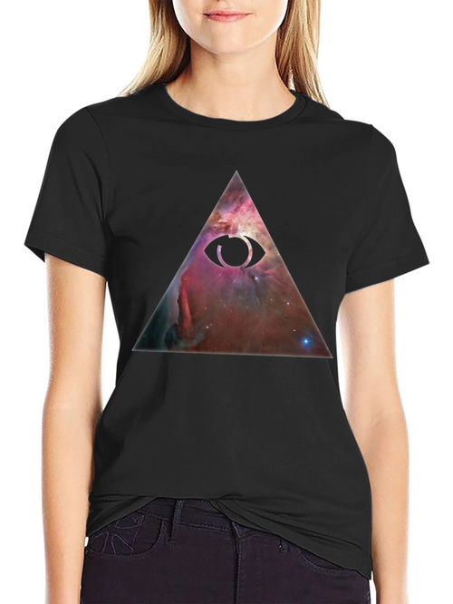 All-Seeing Eye Nebula Graphic Tee - Black Cotton Blend