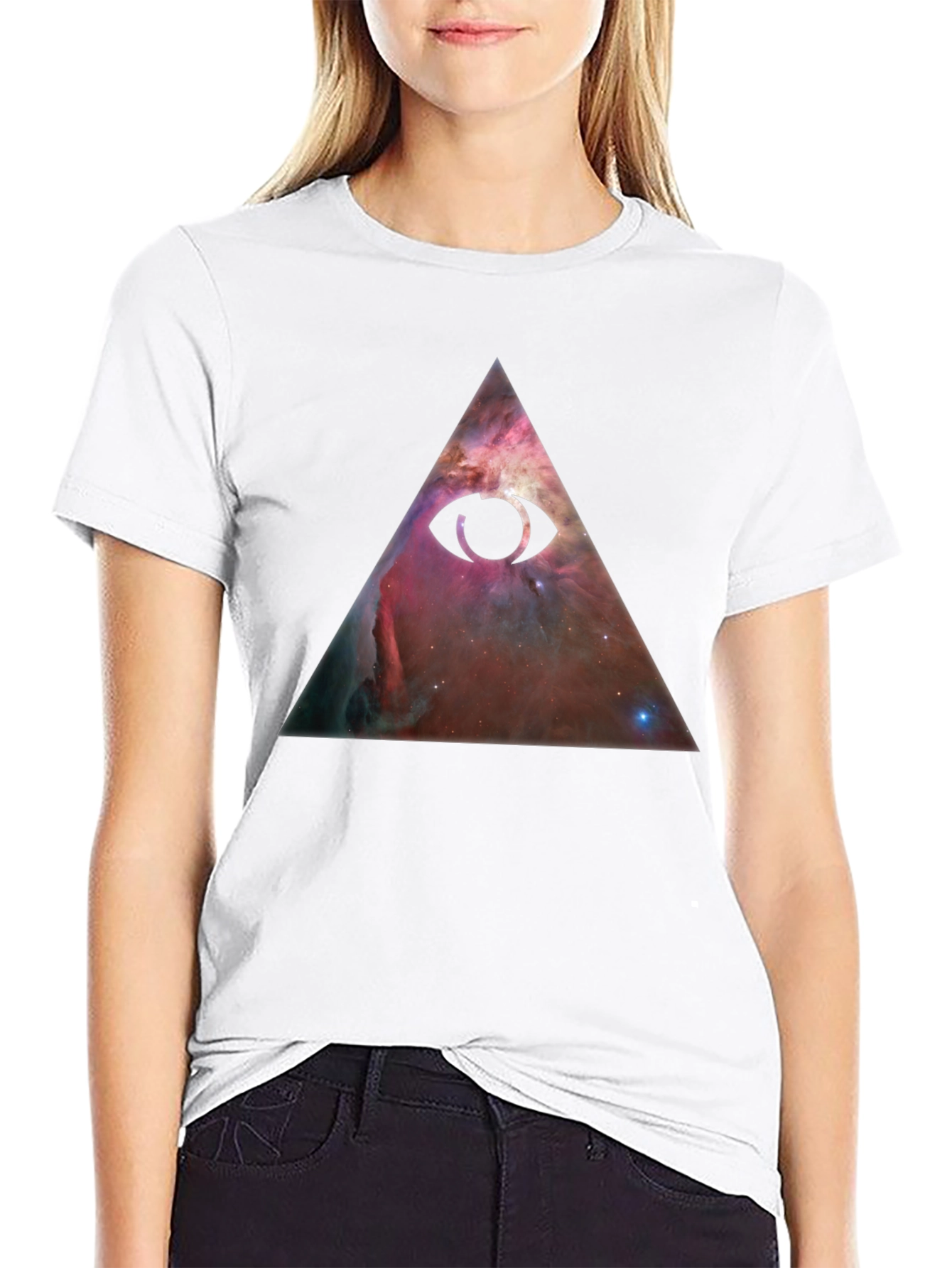 All-Seeing Eye Nebula Graphic Tee - Black Cotton Blend