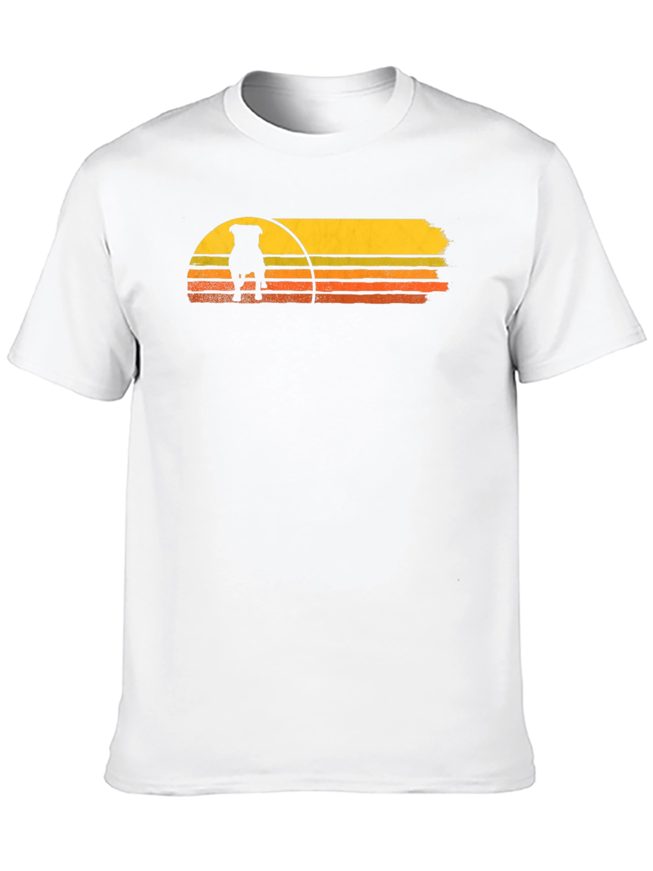 Retro Dog Sunset Graphic Tee - Black