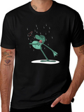 Frog in Rain Mens Graphic Tee - Black