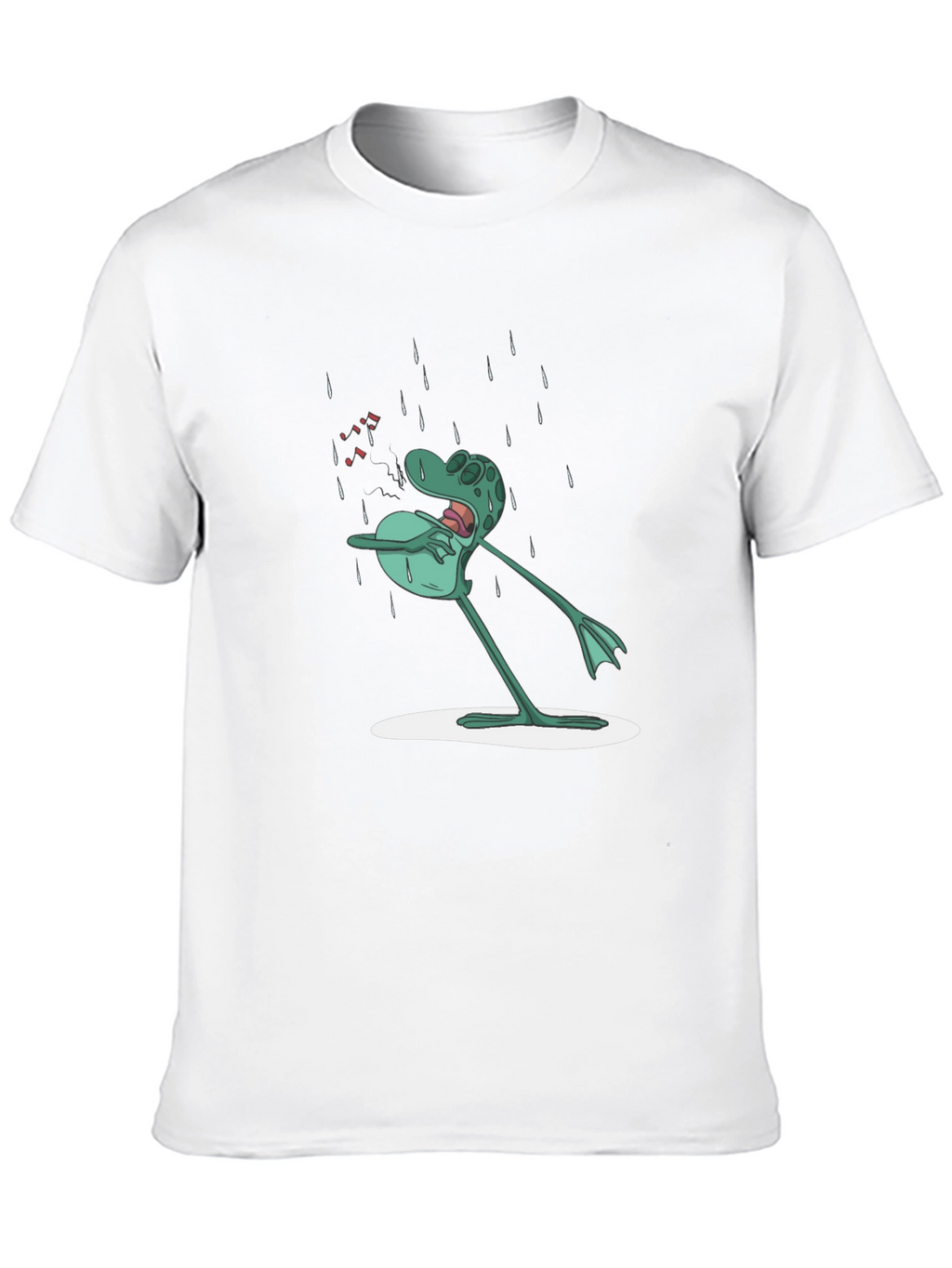 Frog in Rain Mens Graphic Tee - Black