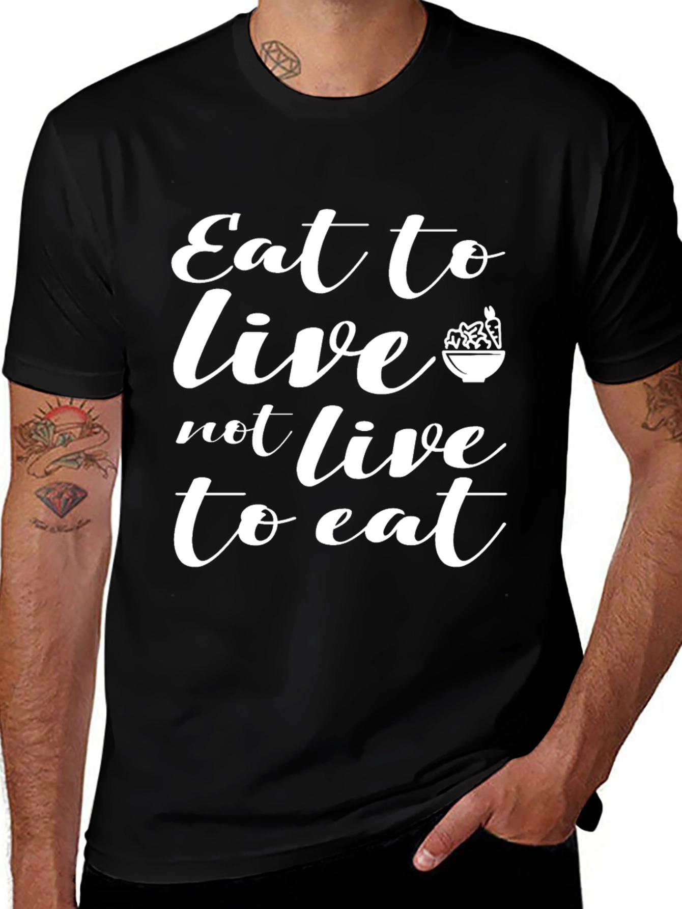 Eat to Live T-Shirt - Black Motivational
