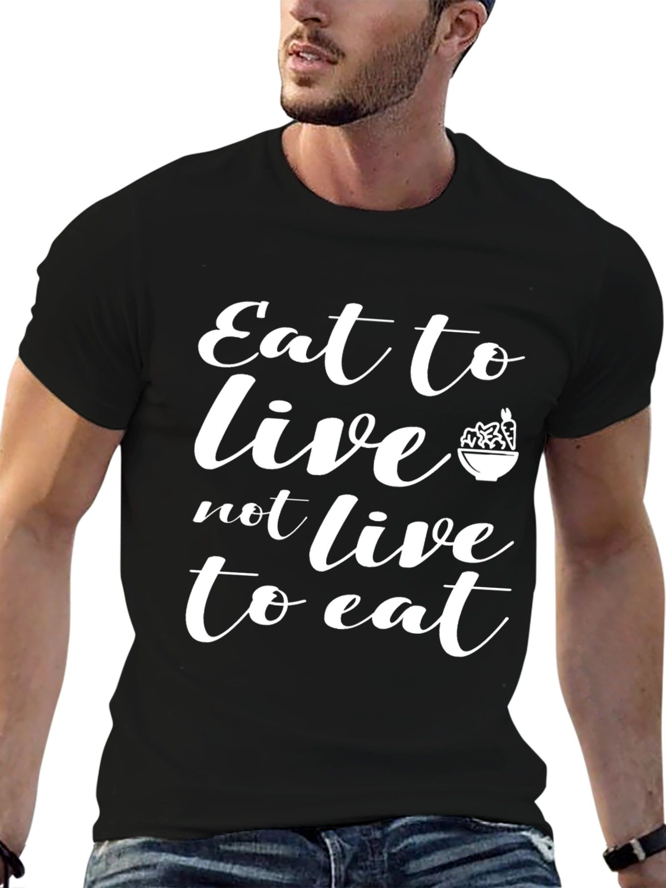 Eat to Live T-Shirt - Black Motivational