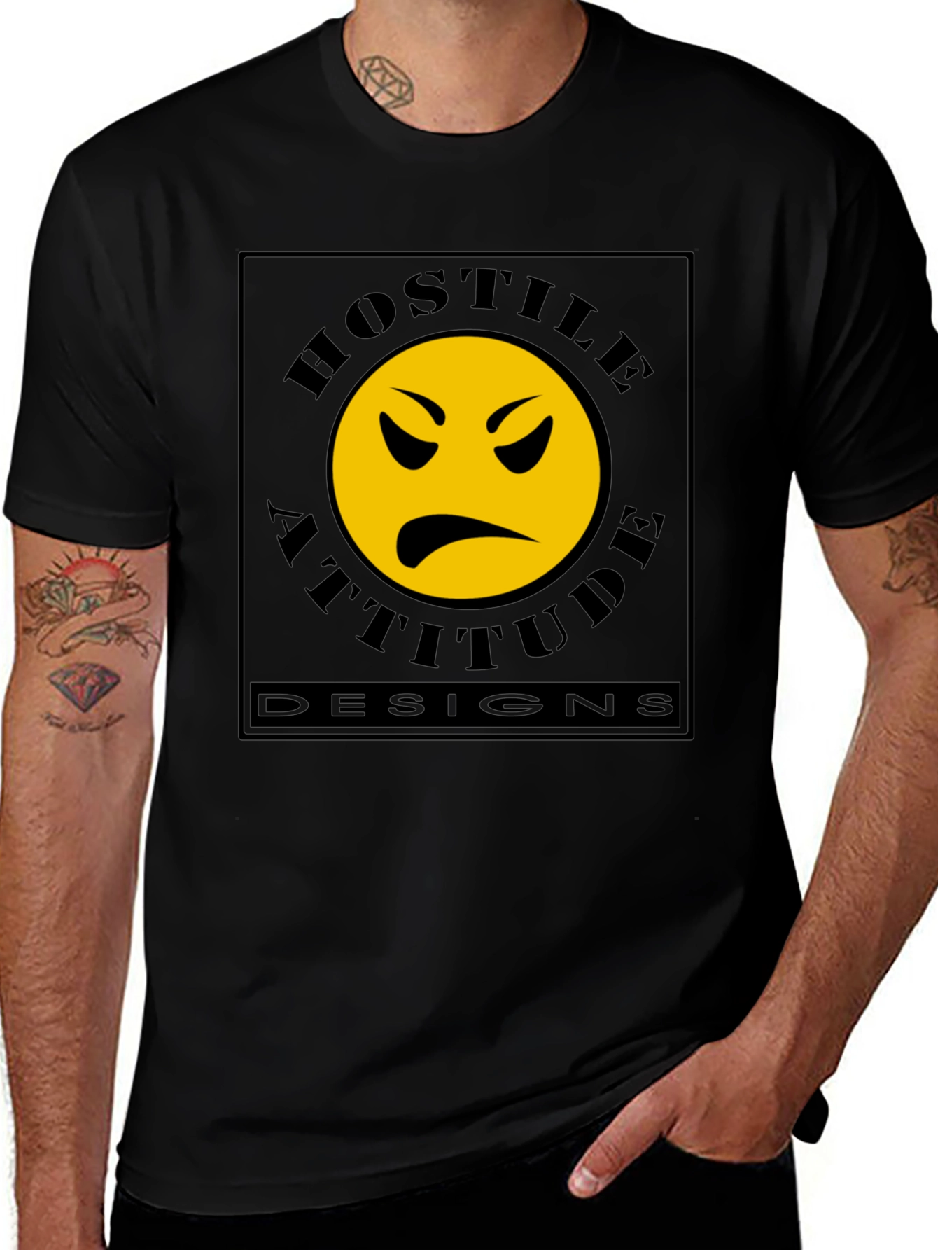 Hostile Attitude Designs Black T-Shirt