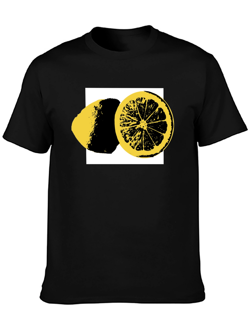 Lemon Slice Graphic Tee - Black Cotton T-Shirt