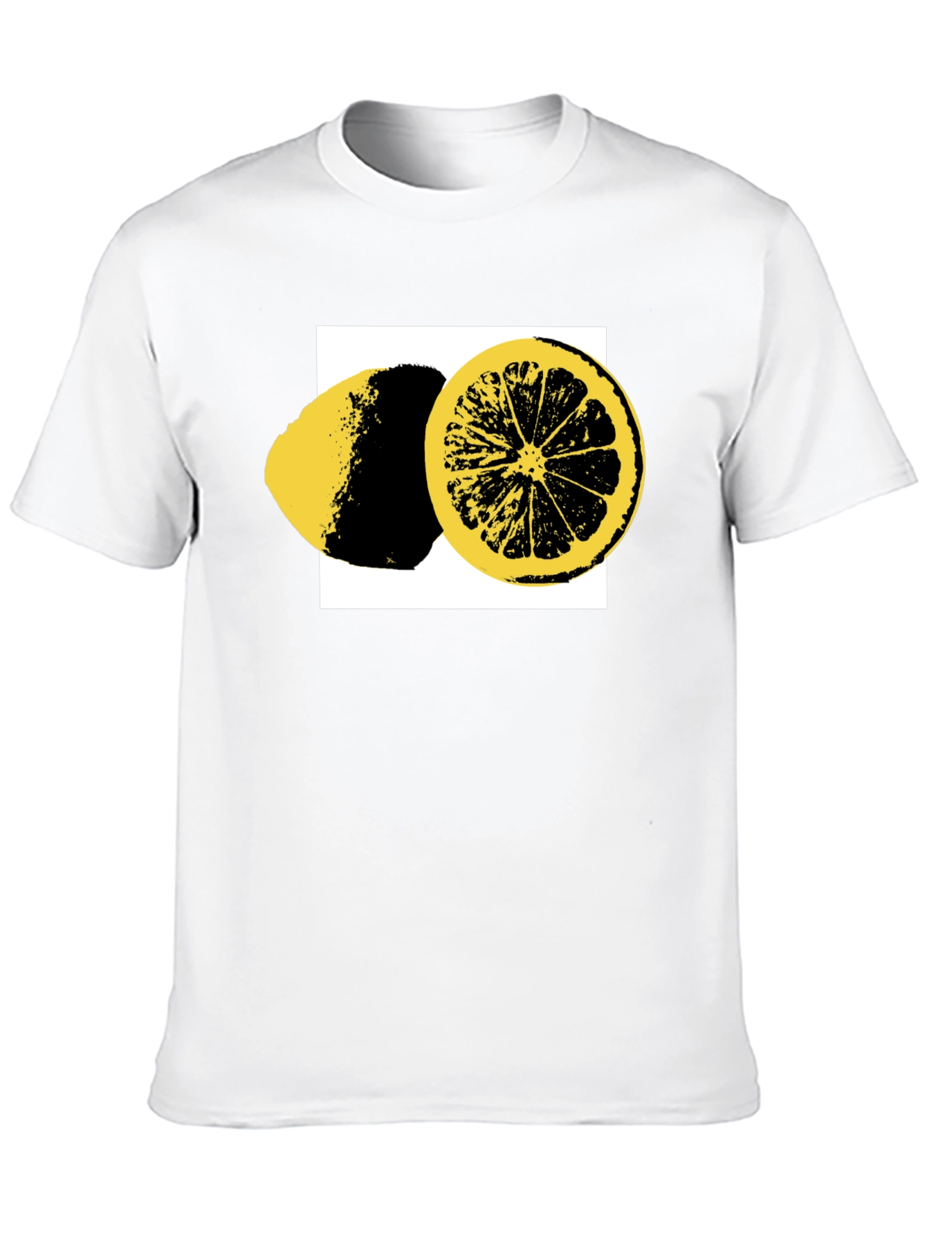 Lemon Slice Graphic Tee - Black Cotton T-Shirt
