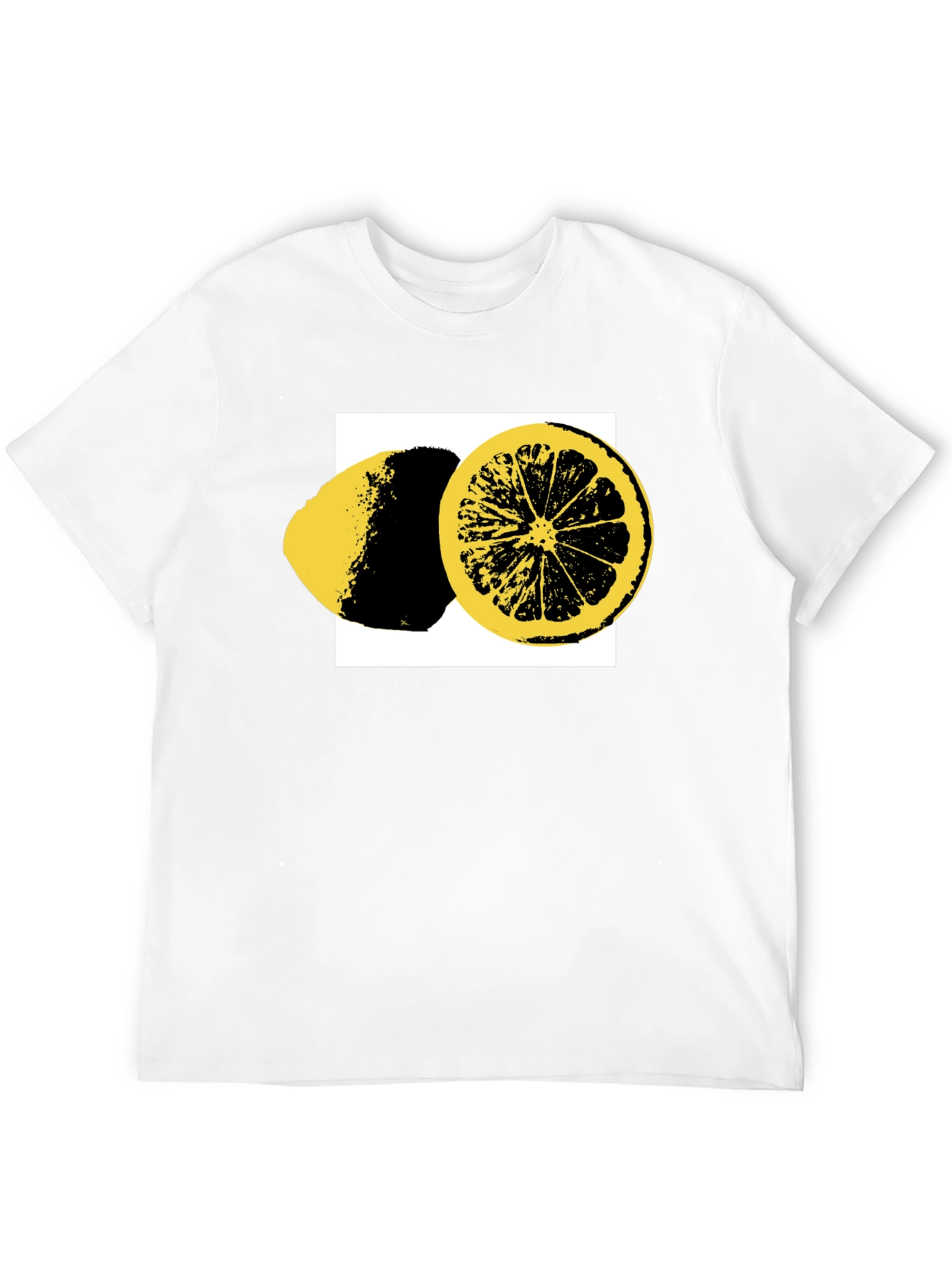 Lemon Slice Graphic Tee - Black Cotton T-Shirt