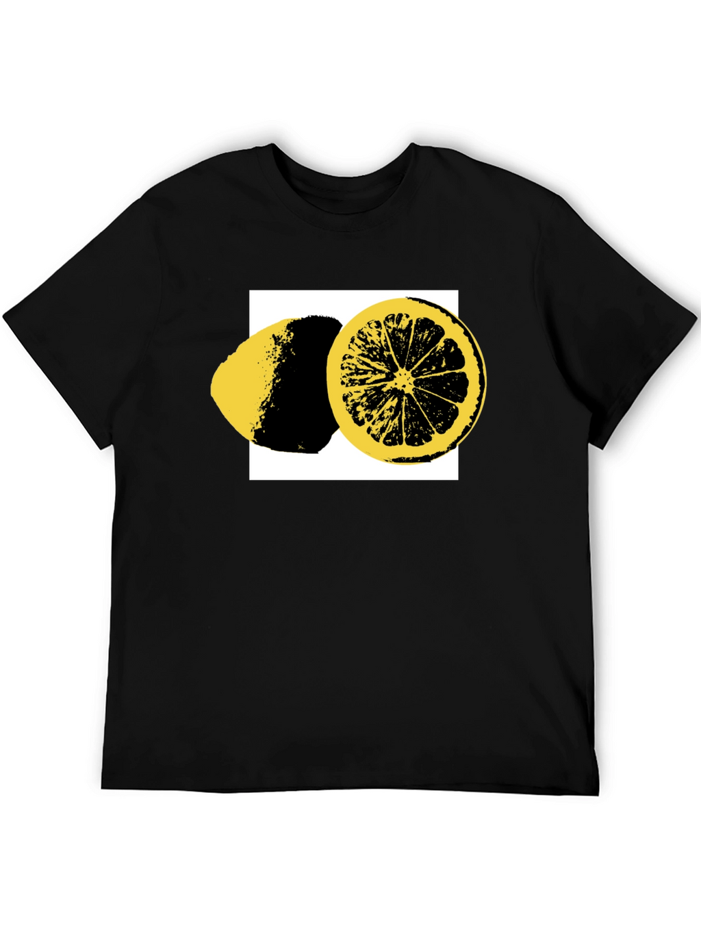 Lemon Slice Graphic Tee - Black Cotton T-Shirt