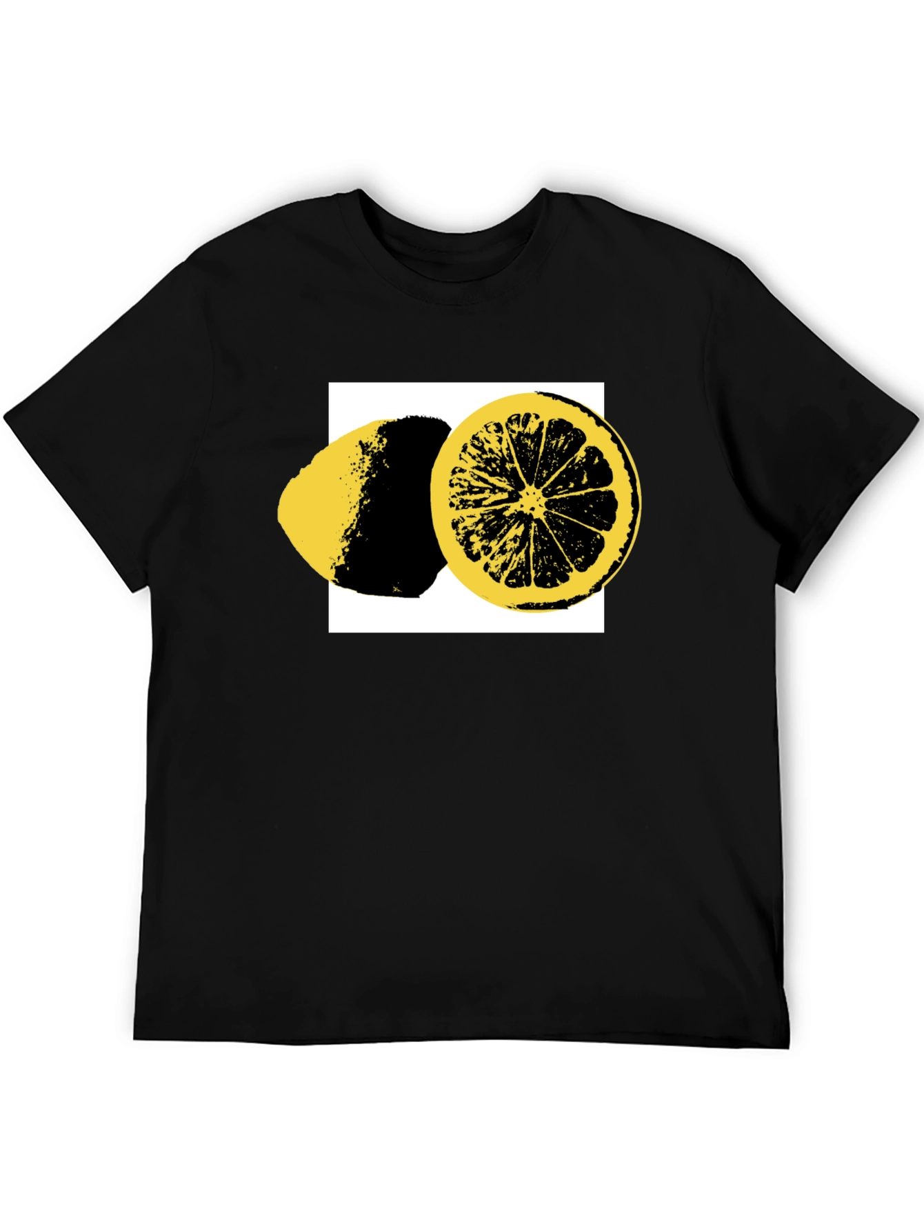 Lemon Slice Graphic Tee - Black Cotton T-Shirt