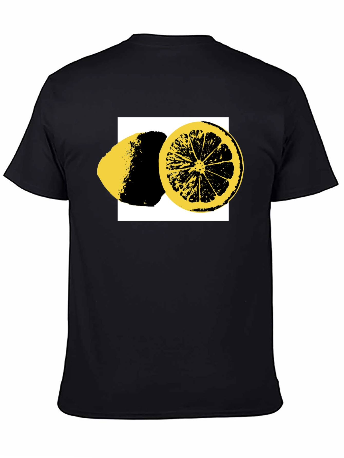 Lemon Slice Graphic Tee - Black Cotton T-Shirt