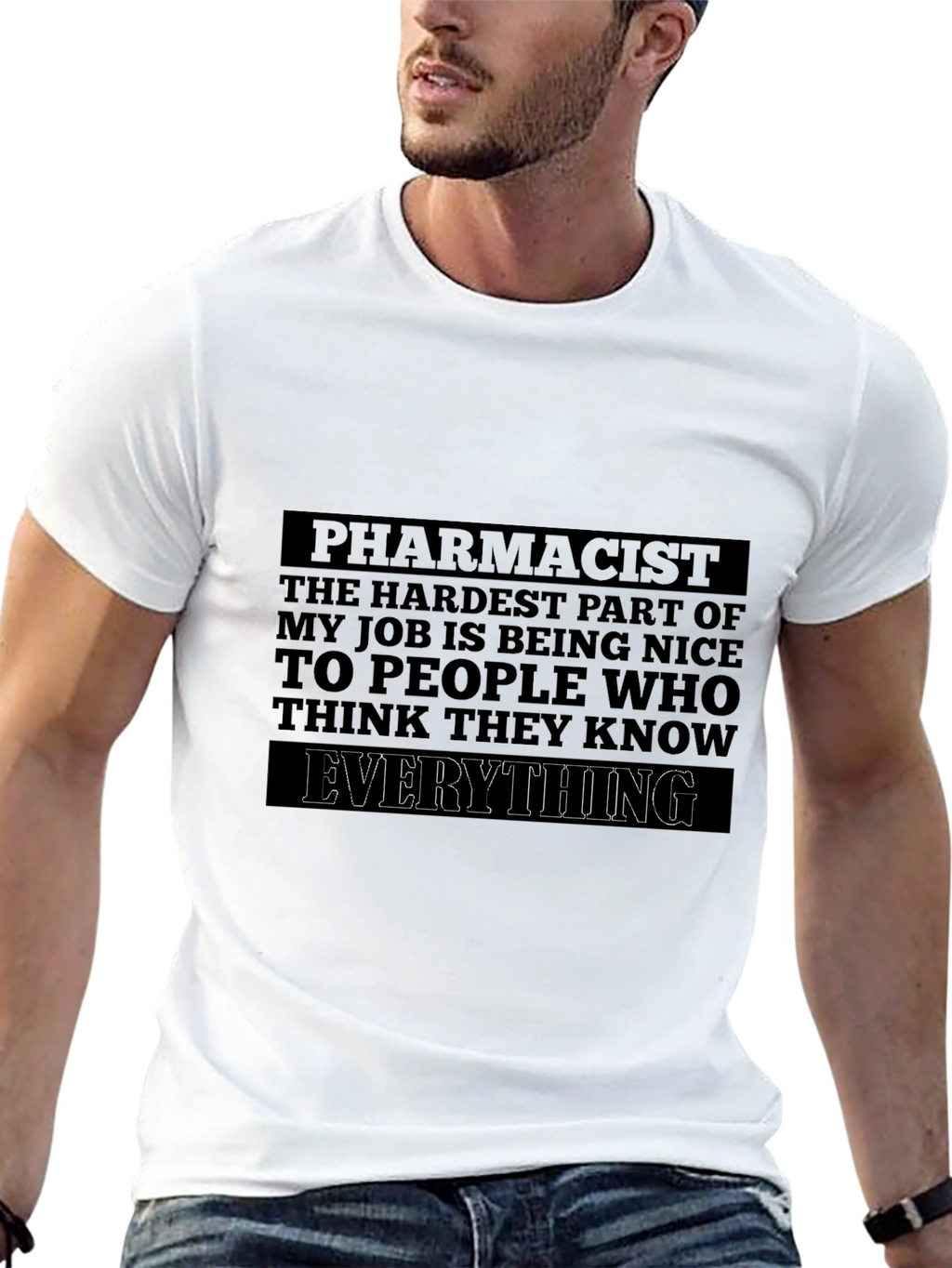 Funny Pharmacist T-Shirt - Hardest Job Being Nice