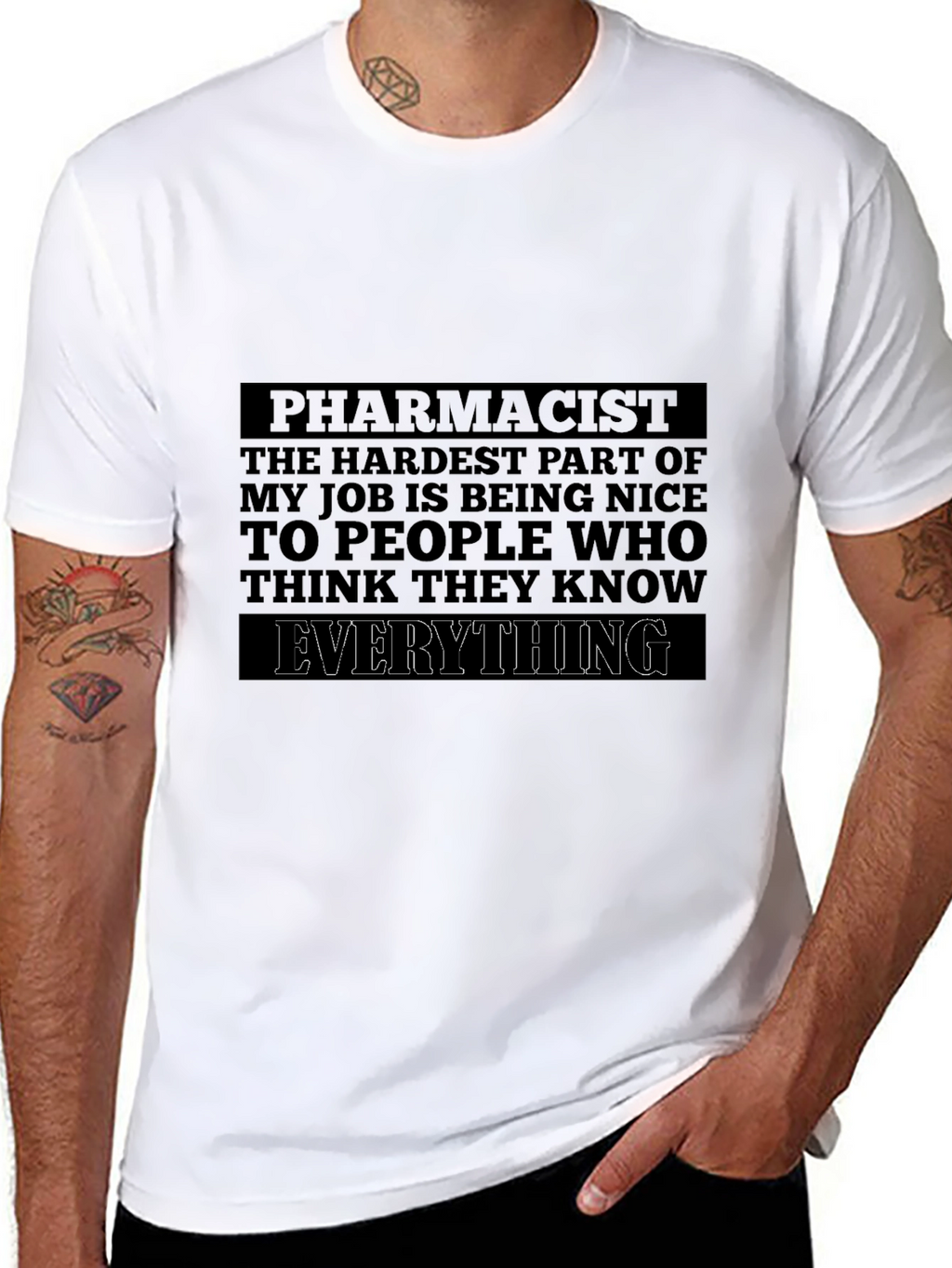 Funny Pharmacist T-Shirt - Hardest Job Being Nice
