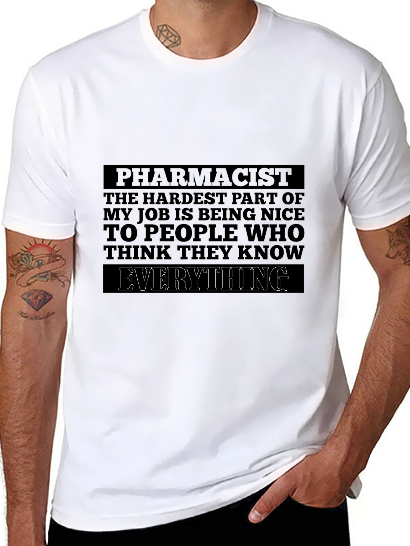 Funny Pharmacist T-Shirt - Hardest Job Being Nice