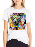 Abstract Guitar Graphic Tee - Black Crew Neck