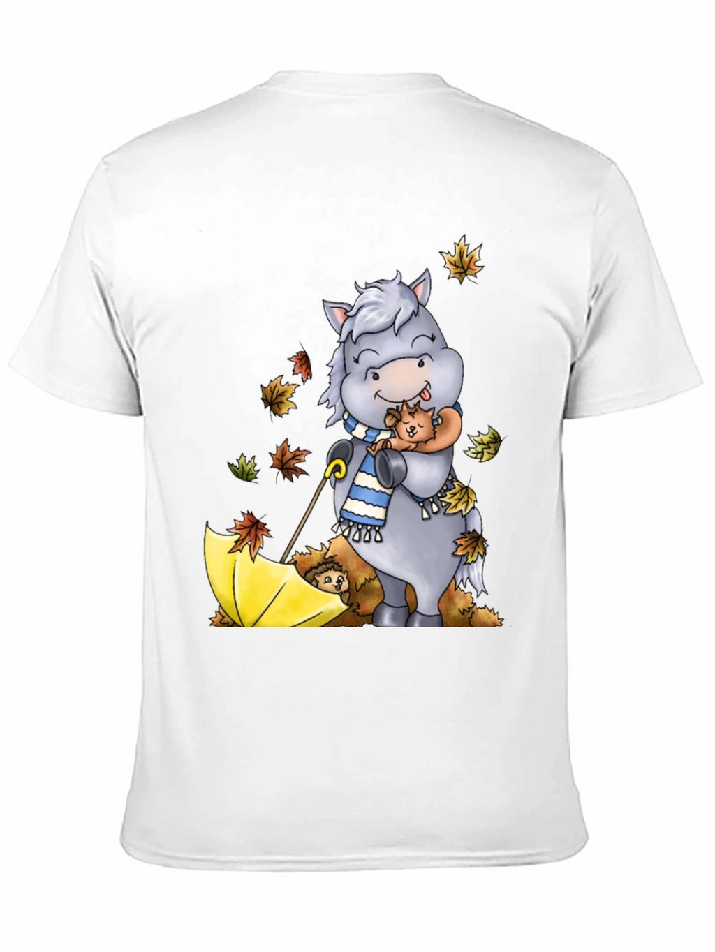 Cute Cartoon Horse Hugs Puppy T-Shirt