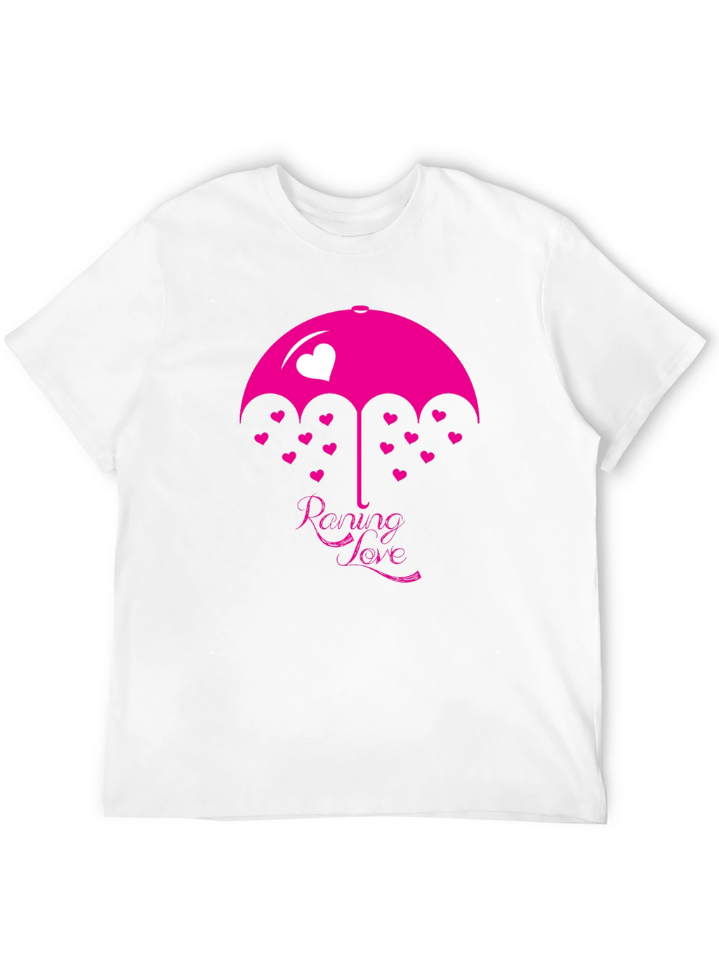 Raining Love Graphic Print Black T-Shirt