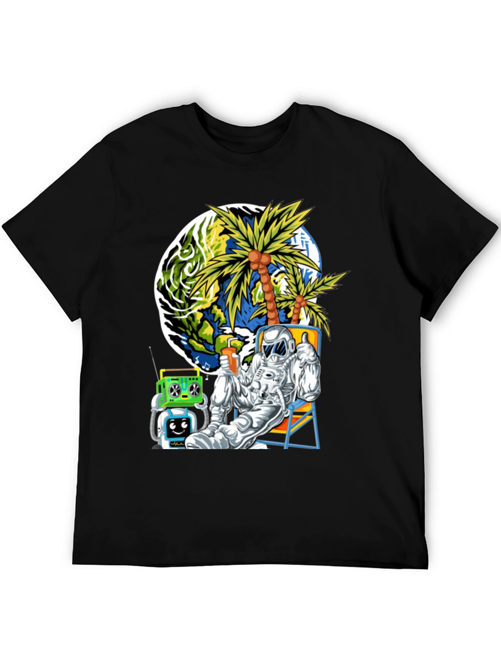 Astronaut Lounging Graphic T-Shirt