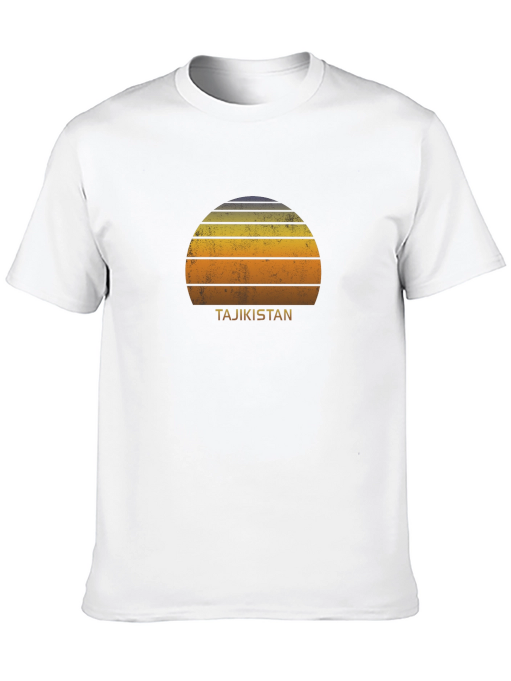 Tajikistan Sunset Graphic Tee - Retro Style Black T-Shirt