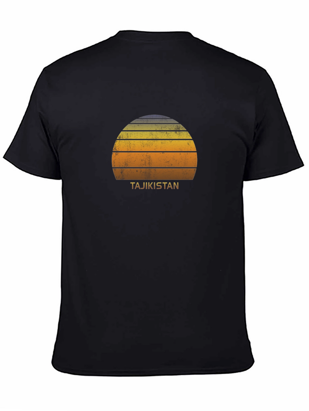 Tajikistan Sunset Graphic Tee - Retro Style Black T-Shirt